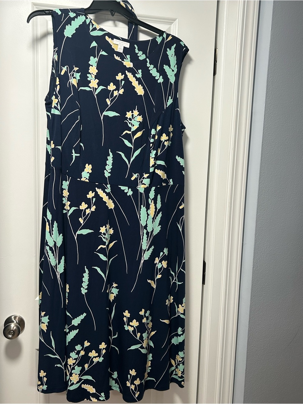 Women’s Navy Floral A-Line Dress charter club 2x